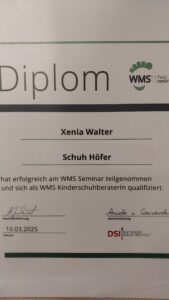 Zertifikat WMS Schulung X. Walter
